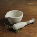 Vintage "The Original Mason Cash" Vitrified Ceramic Mortar & Pestle, England, Late 20th Century