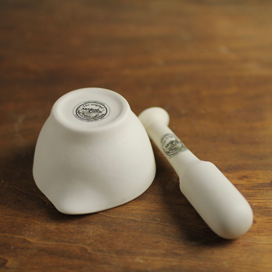 Vintage "The Original Mason Cash" Vitrified Ceramic Mortar & Pestle, England, Late 20th Century