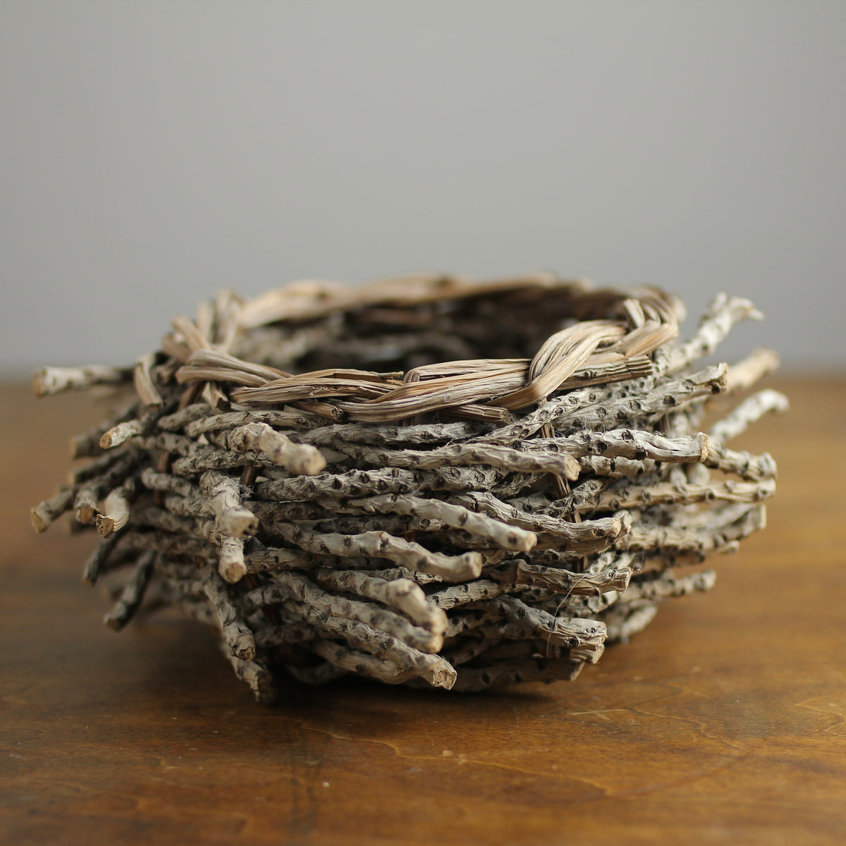 Hand-Woven Natural Twig Bird's Nest Basket
