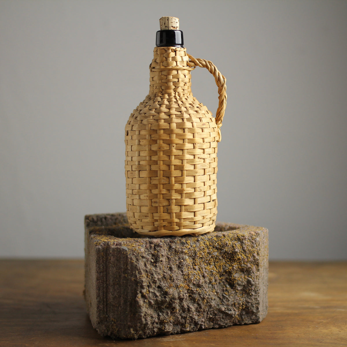 Vintage Wicker-Wrapped Demijohn Bottle