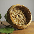 Mid-Century Hand-Woven Palm Leaf Basket