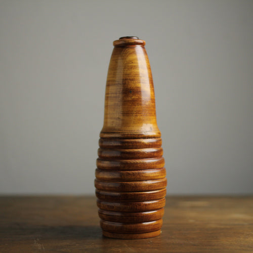 19th Century Antique Treenware Traveling Bottle