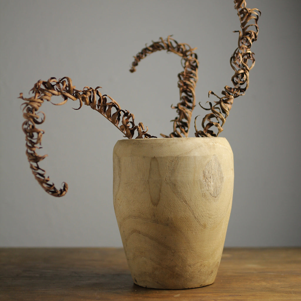 Handcrafted Rustic Solid Wood Table Vase