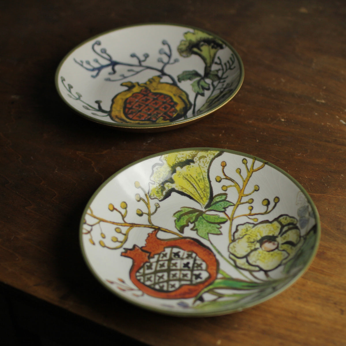 Set of Two Williams-Sonoma Pomegranate Pasta Bowls, Portugal, 2011