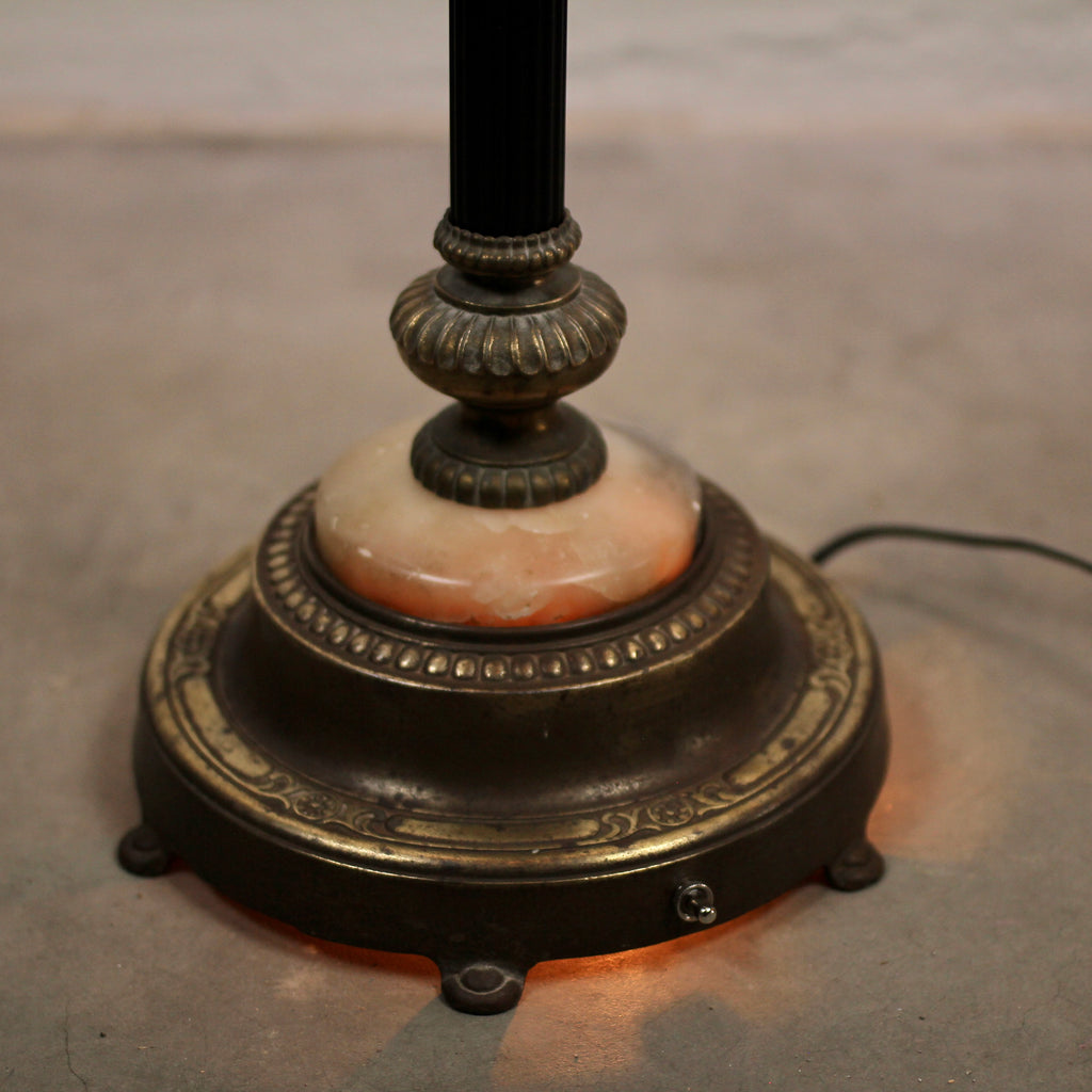 Early 20th Century Art Deco Mogul Torchiere Floor Lamp with Alabaster Nighlight Base