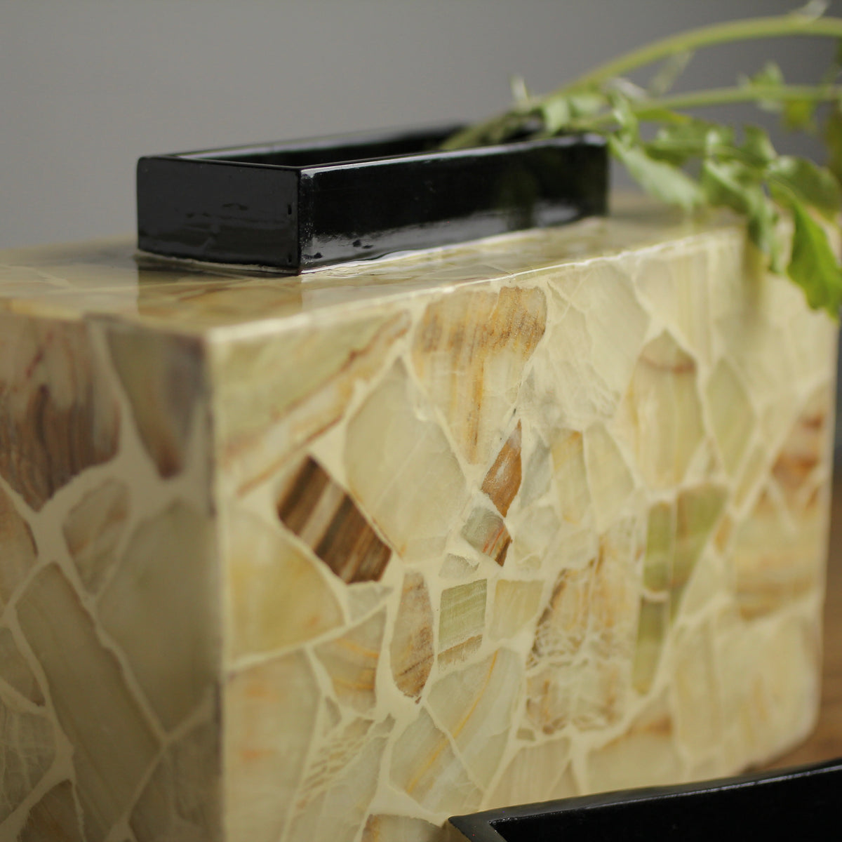 Mosaic-Style Stone Inlay Decorative Box
