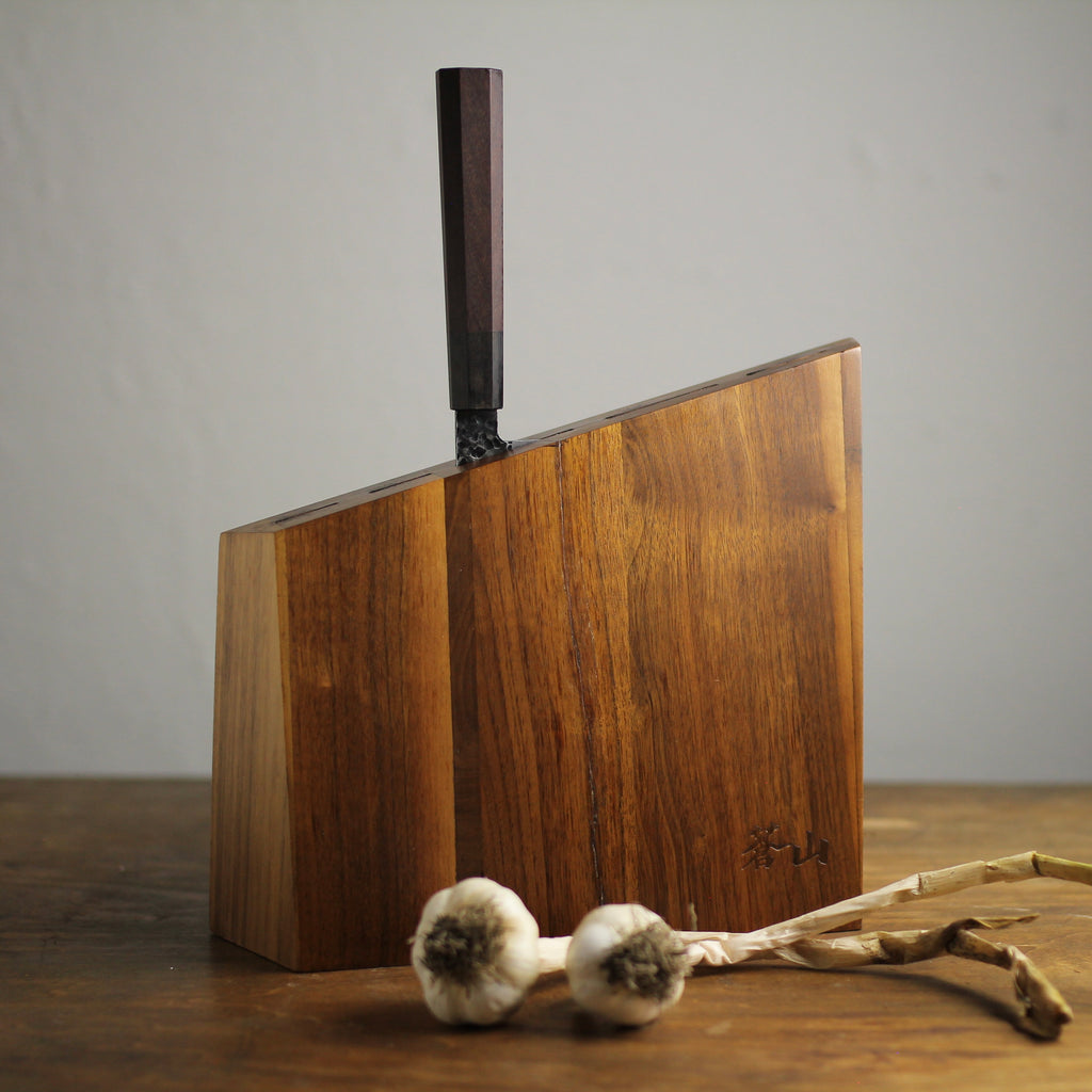 Five-Slot Cangshan Walnut Wood Knife Block