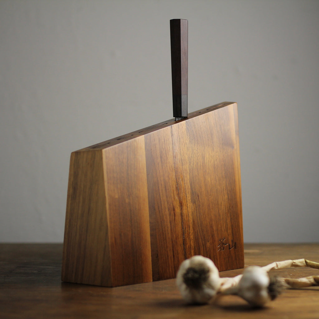 Five-Slot Cangshan Walnut Wood Knife Block