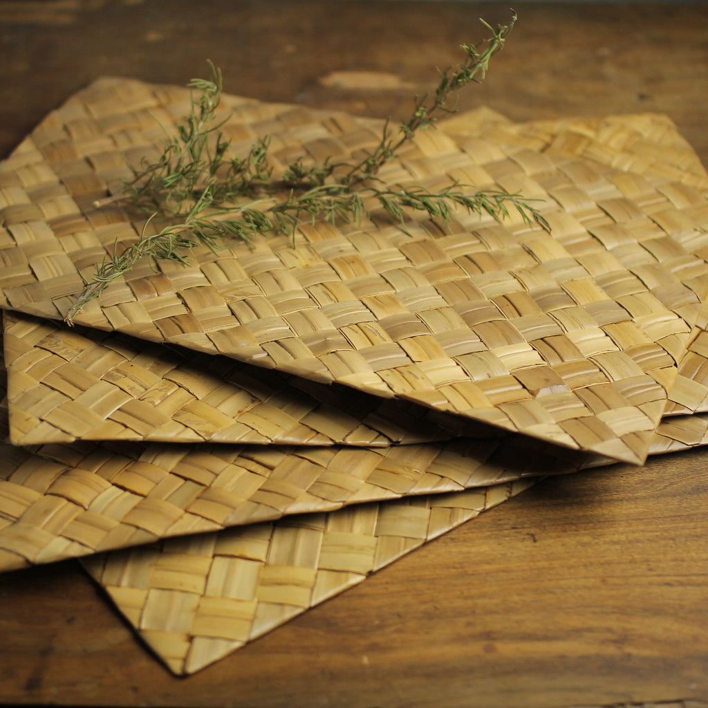 Set of Four Vintage Lauhala Woven Placemats