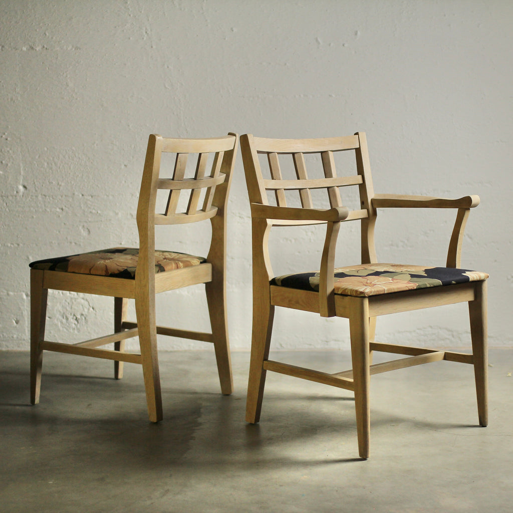 Set of 5 Restored Mid-Century Young Manufacturing Co. Windowpane-Back Dining Chairs (c. 1940s-1960s)