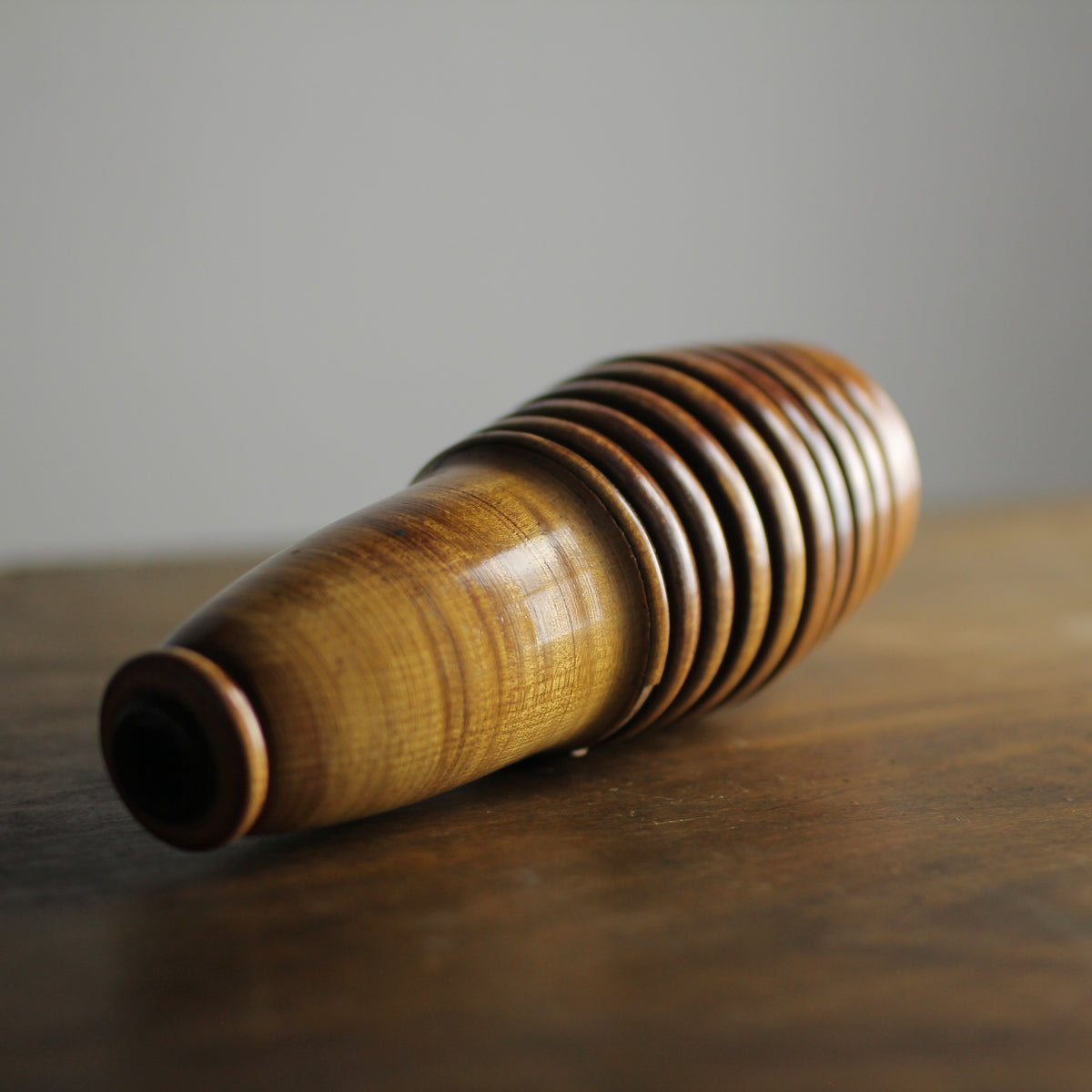 19th Century Antique Treenware Traveling Bottle