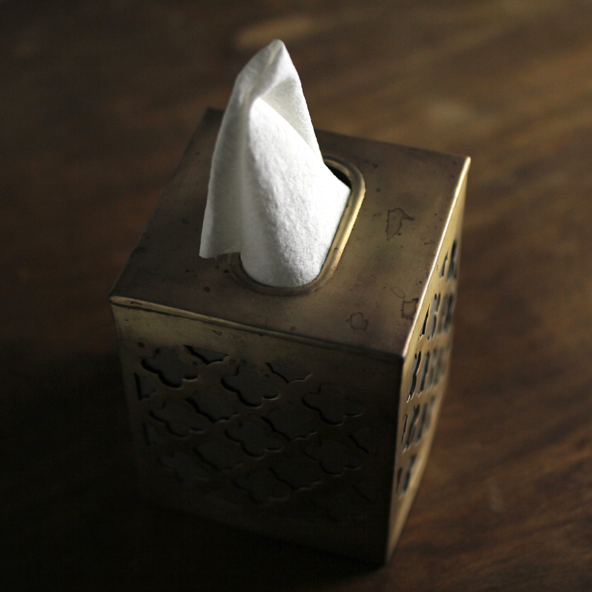 Moroccan-Inspired Metal Tissue Box Cover