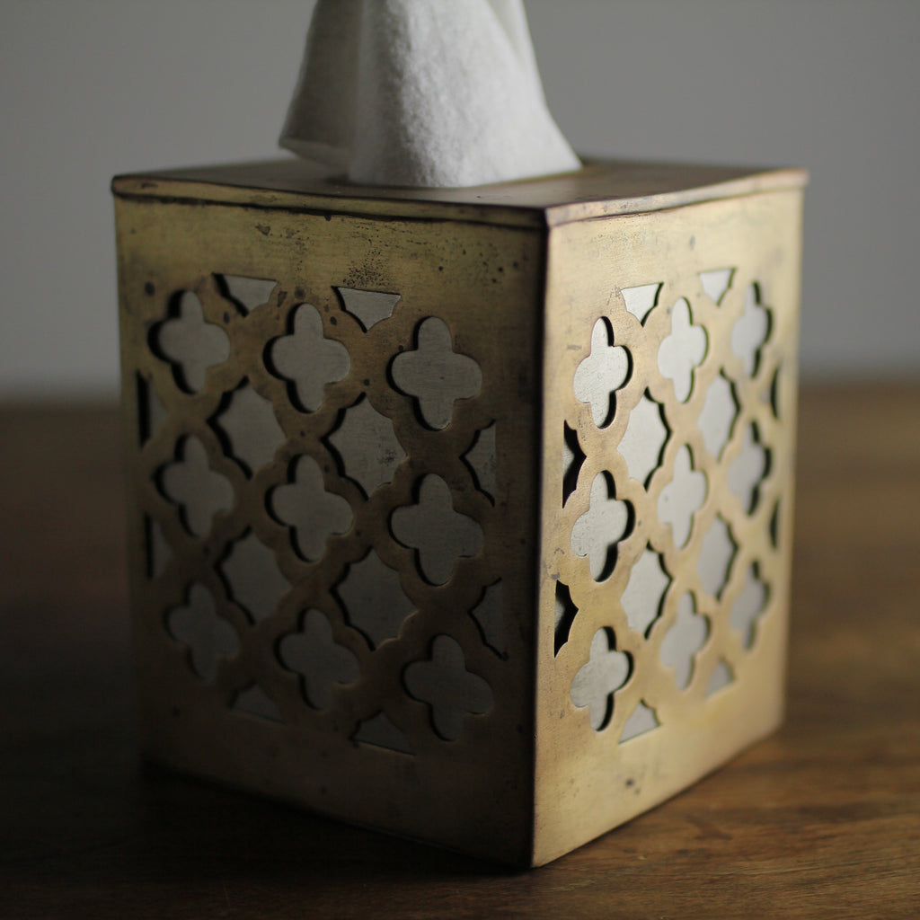 Moroccan-Inspired Metal Tissue Box Cover