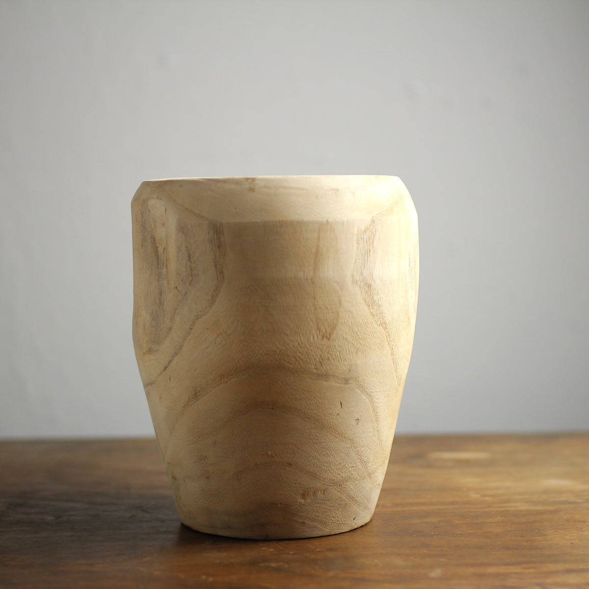 Handcrafted Rustic Solid Wood Table Vase