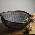 Vintage Black Hand-Woven Chinese Harvest Basket