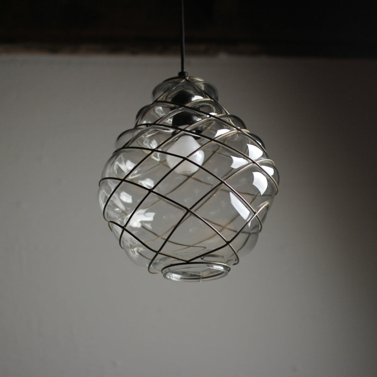 Vintage Blown Glass Venetian Pendant Light
