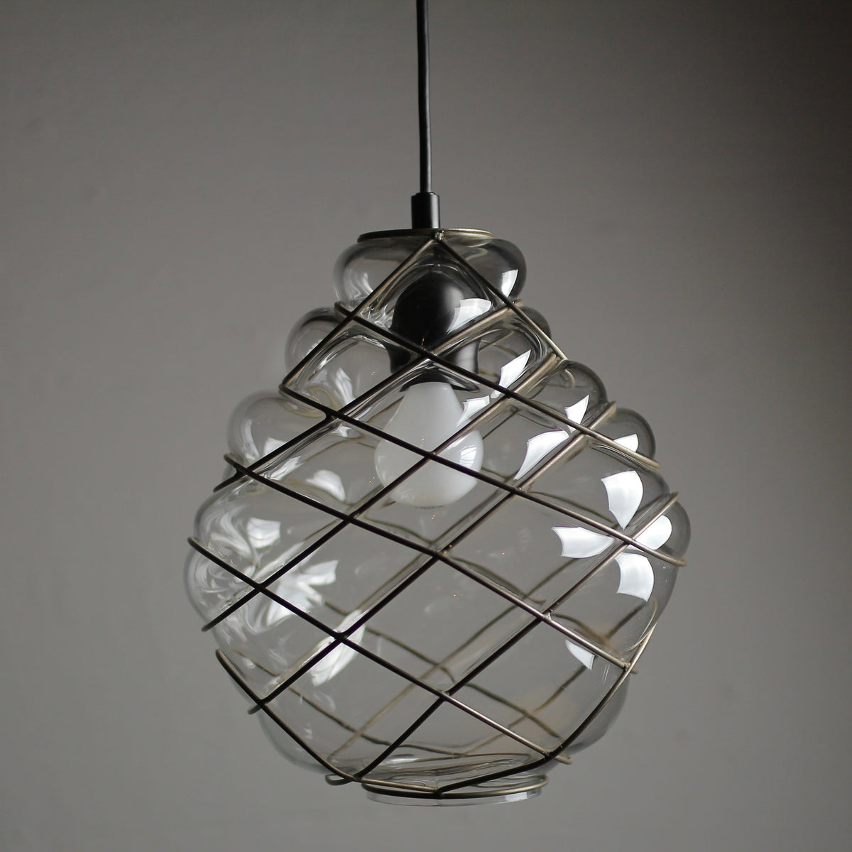 Vintage Blown Glass Venetian Pendant Light