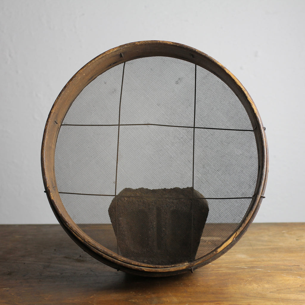 Antique Primitive Brentwood Grain Sieve, Early 20th Century
