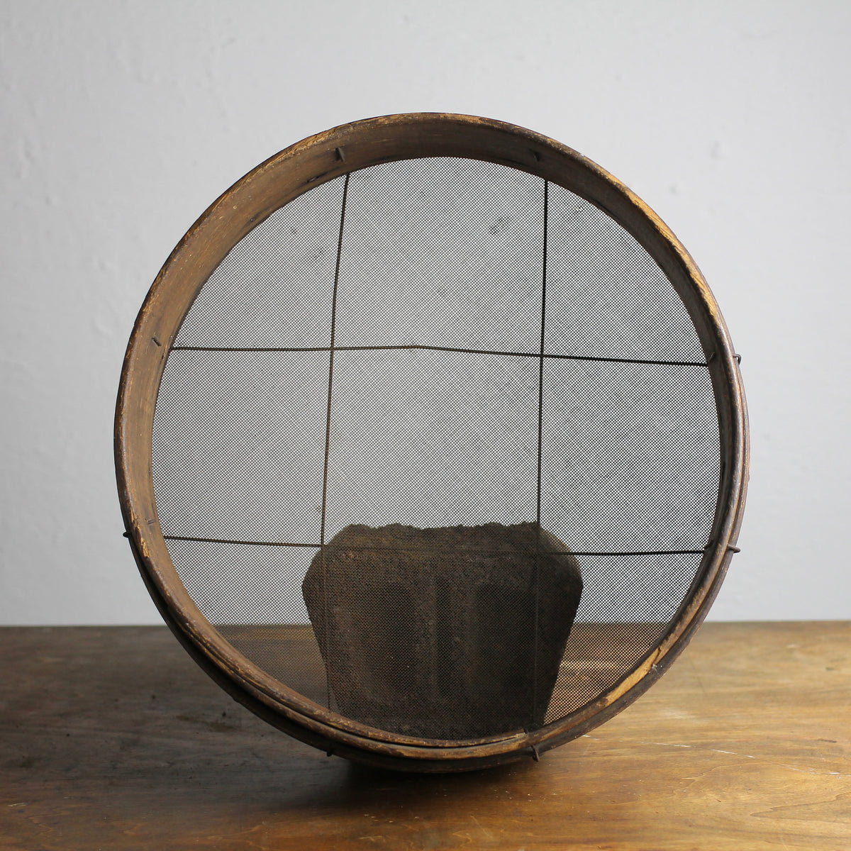 Antique Primitive Brentwood Grain Sieve, Early 20th Century