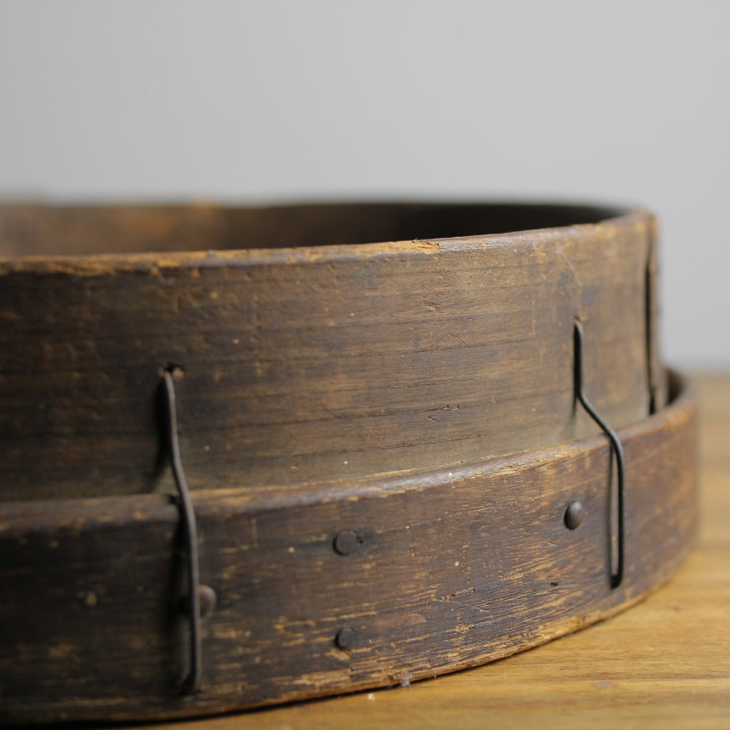 Antique Primitive Brentwood Grain Sieve, Early 20th Century