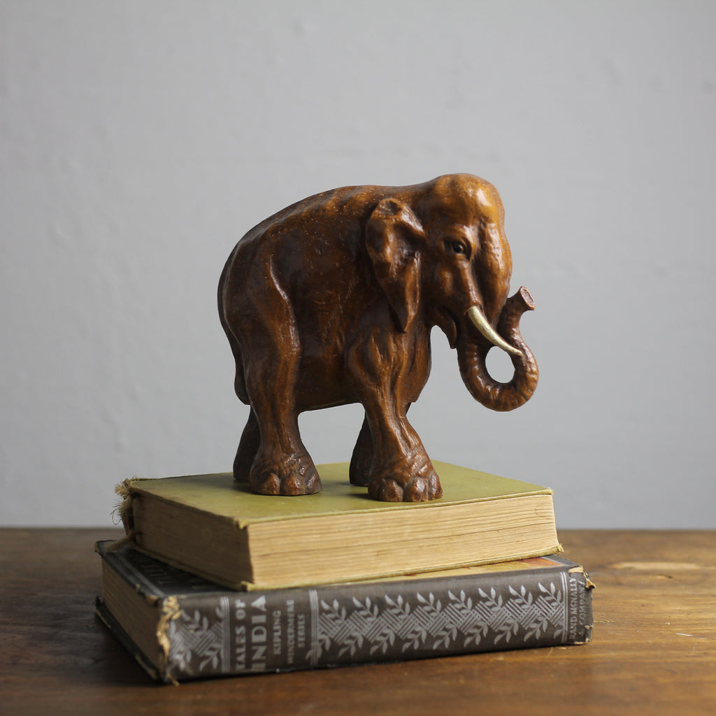 Vintage Syroco Wood Elephant Figurine, c. 1940s