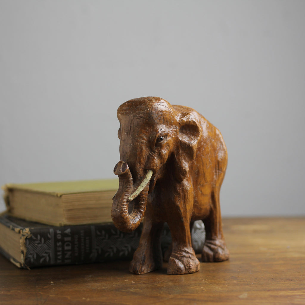 Vintage Syroco Wood Elephant Figurine, c. 1940s