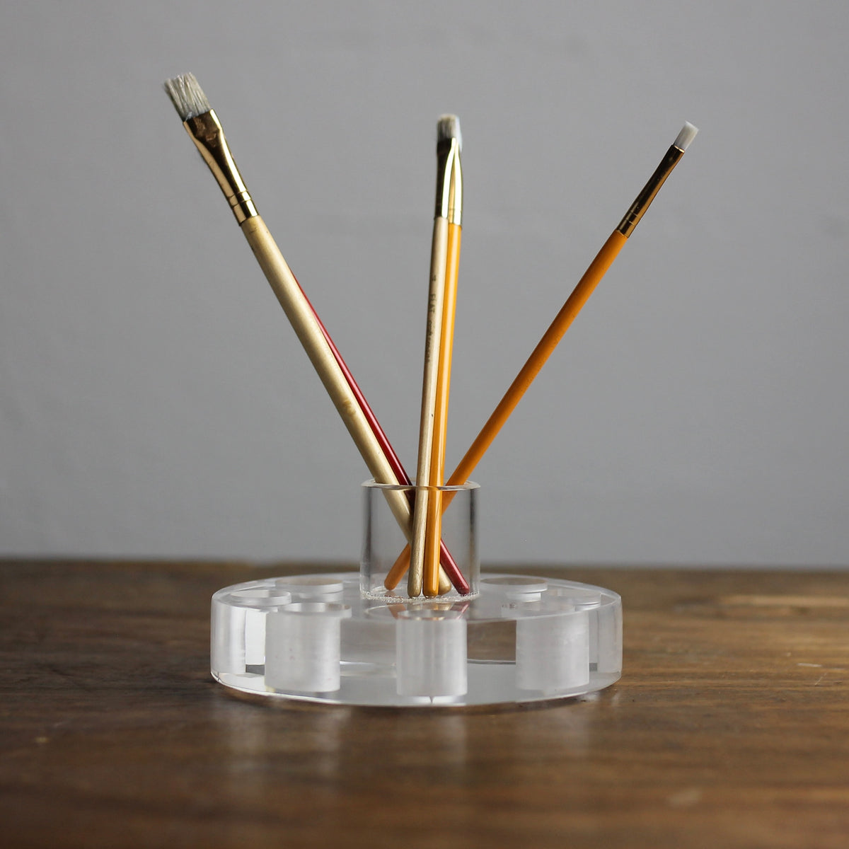 Vintage Clear Plexiglass Makeup Holder, 1960s