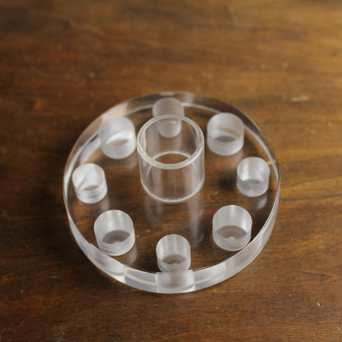 Vintage Clear Plexiglass Makeup Holder, 1960s