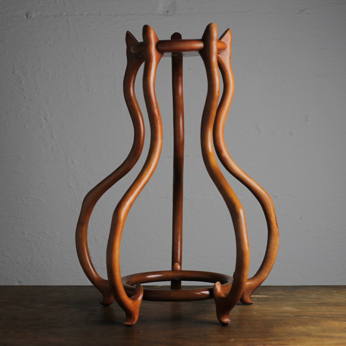 Vintage Mid-Century East Asian Sculptural Wooden Plant Stand