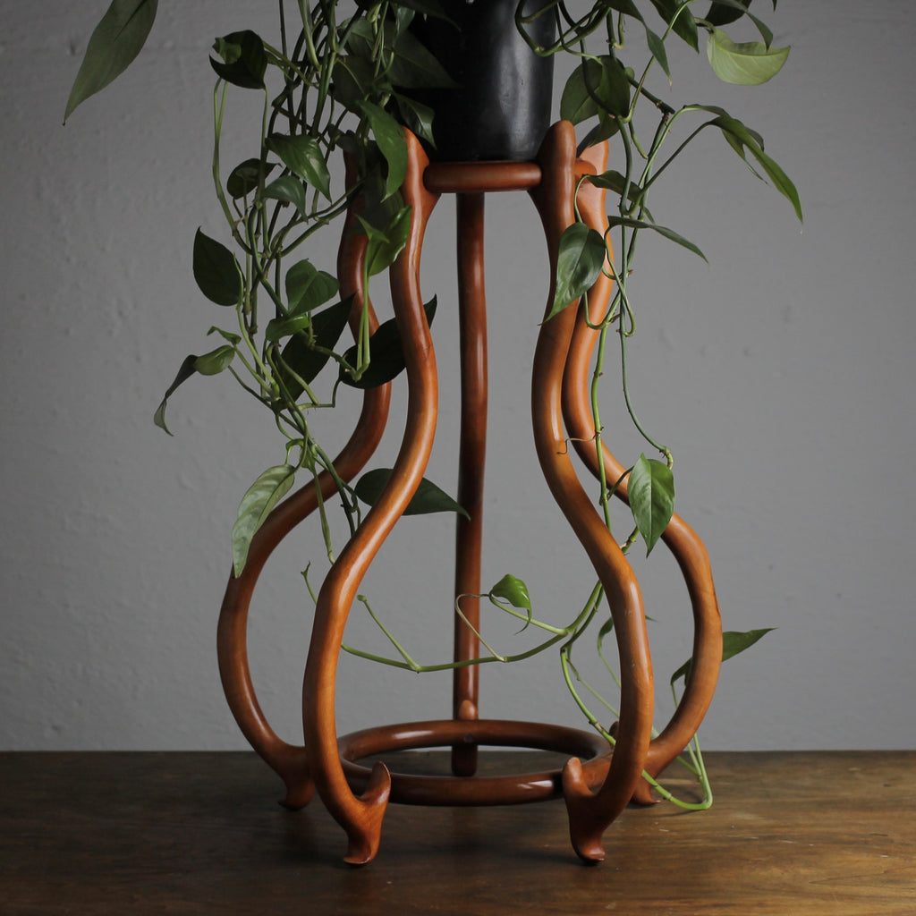 Vintage Mid-Century East Asian Sculptural Wooden Plant Stand
