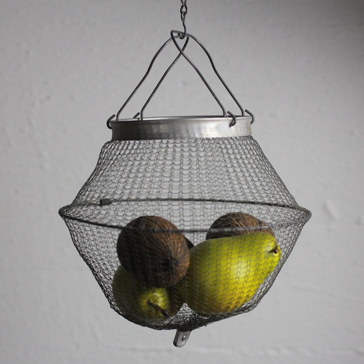 Vintage Italian Collapsible Wire Mesh Kitchen Basket