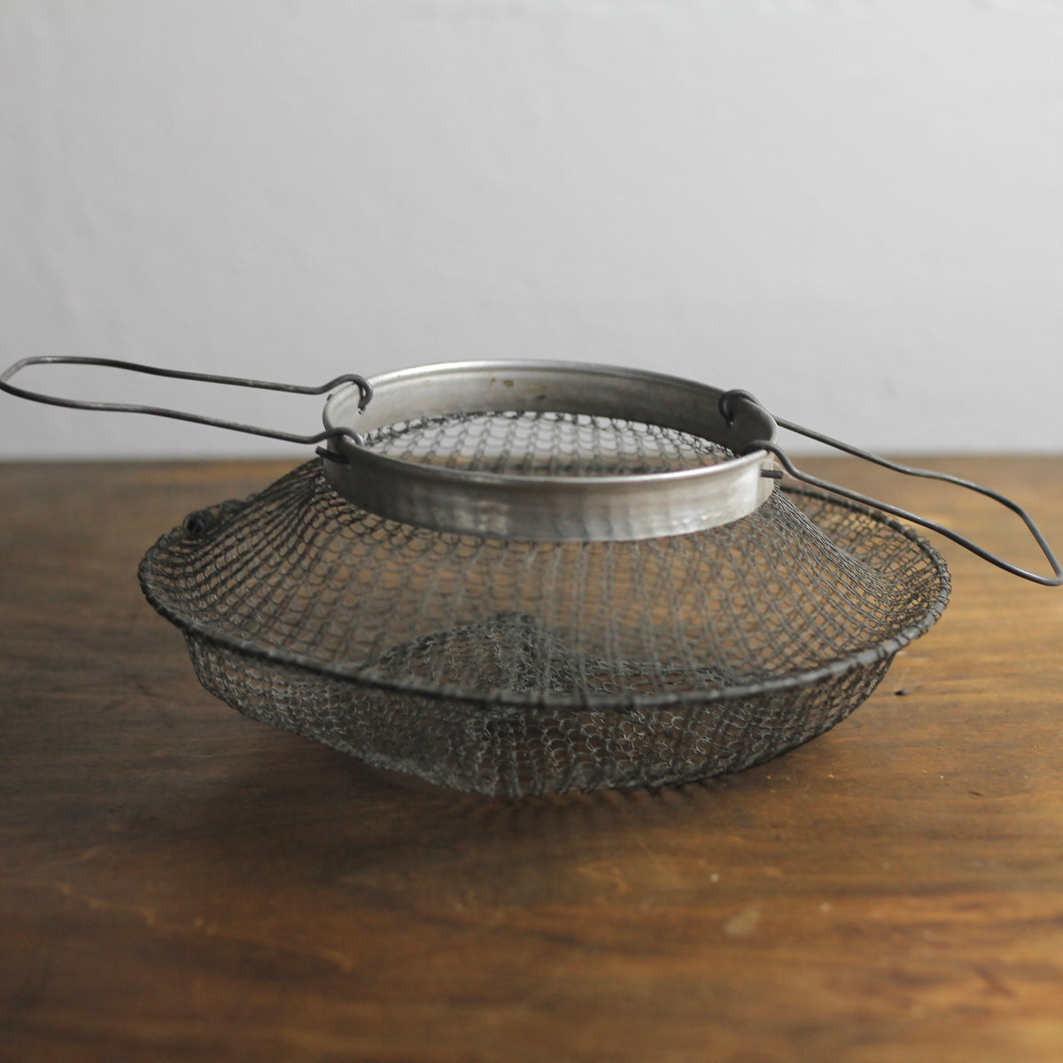 Vintage Italian Collapsible Wire Mesh Kitchen Basket