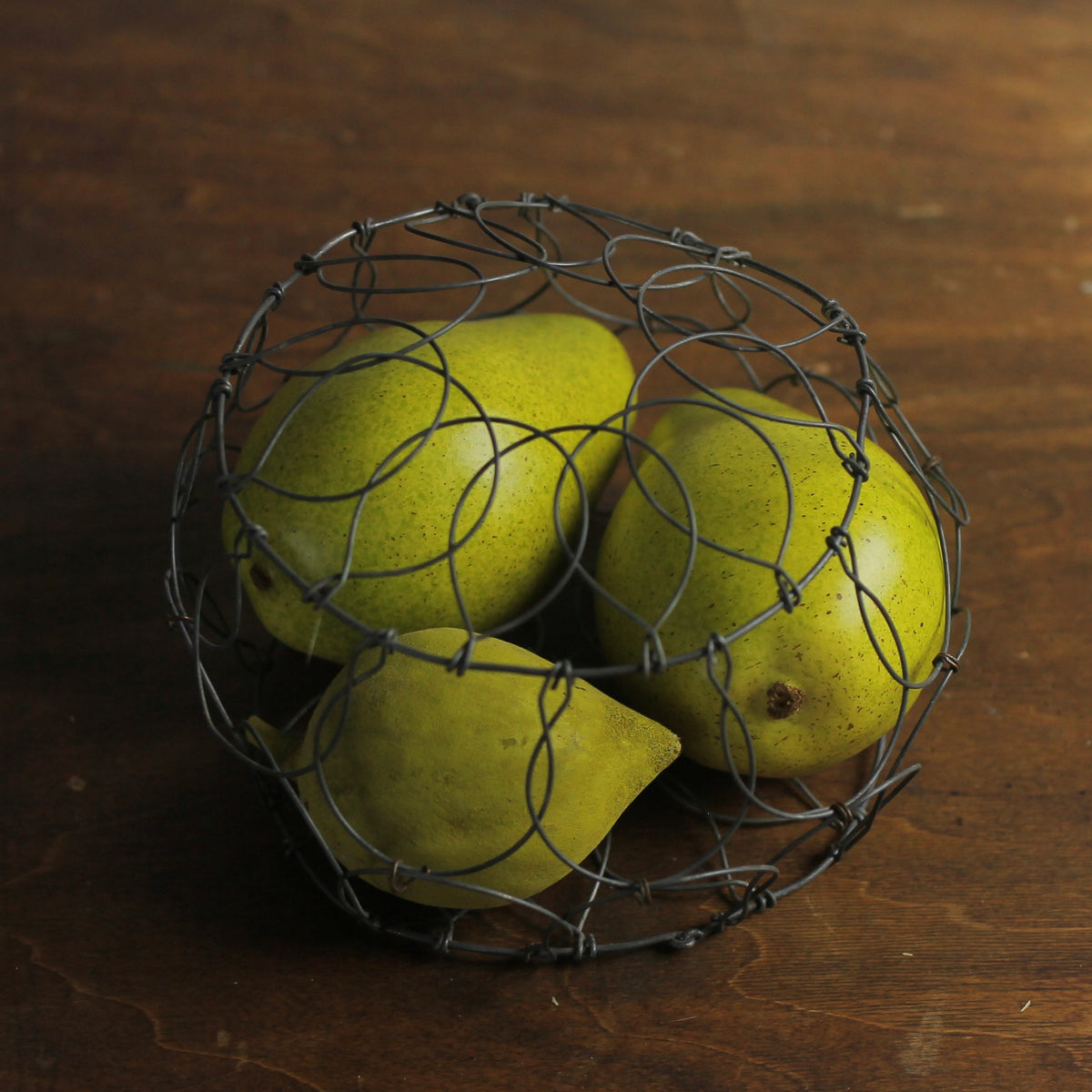 Vintage French "Fil-de-Fer" Collapsible Wire Egg / Harvest Basket