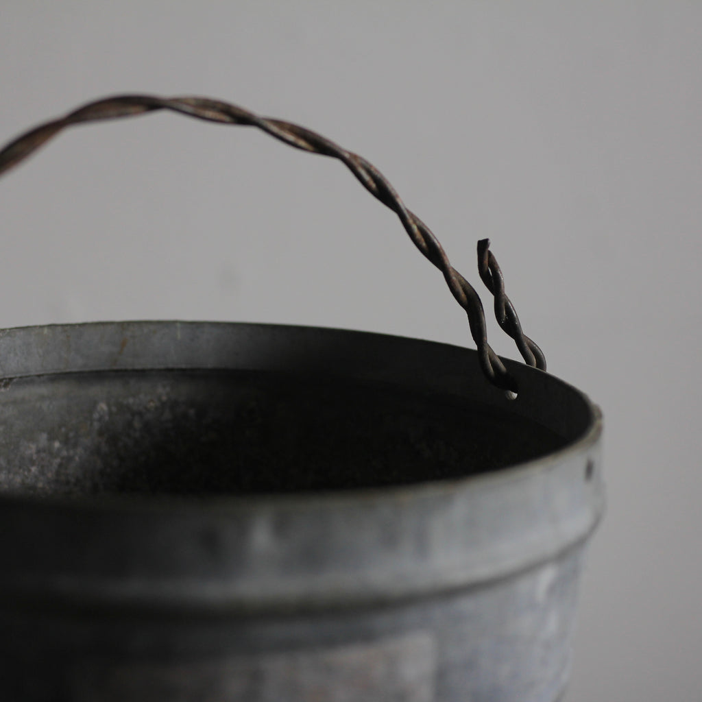Antique Reimagined American Caboose Stove Fire Bucket, 1920s