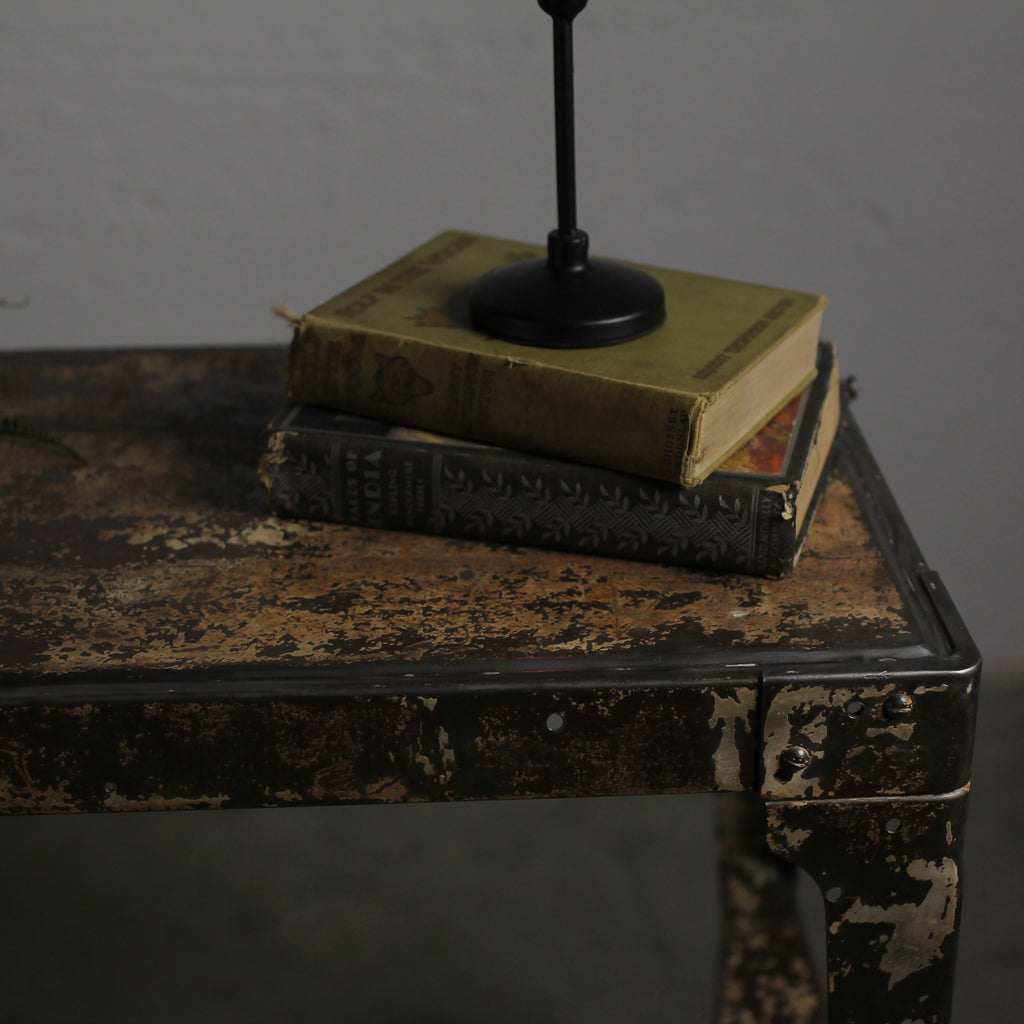 Vintage Rolling Steel Industrial Machine Table